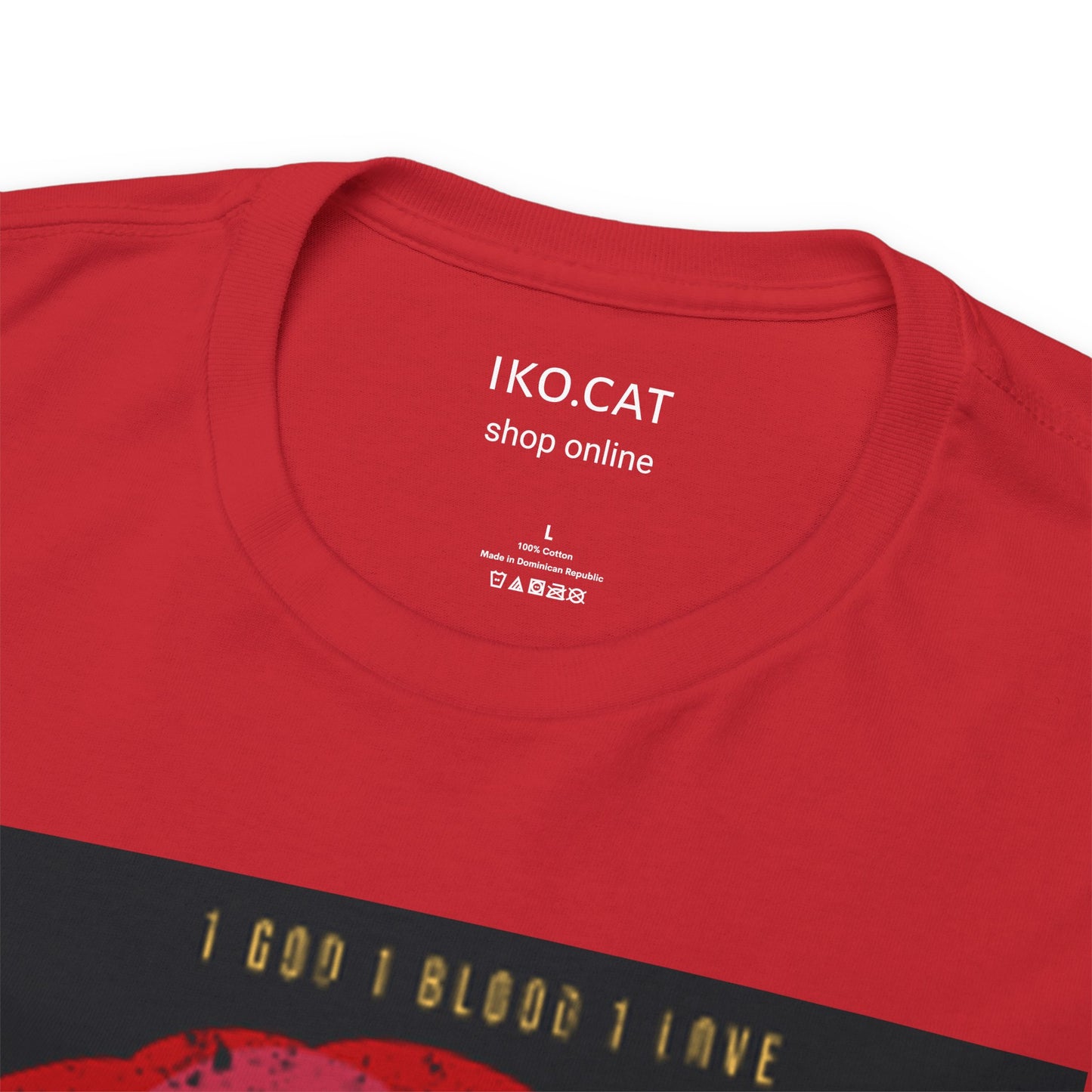Unisex Black and Red Lion Cotton T-shirt