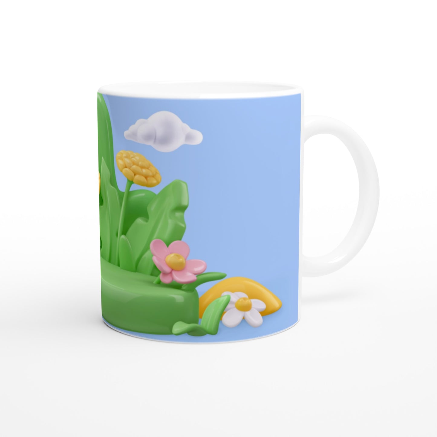 Mug, Ceramic White Mug, Funny Kids mug, Flowers, School/Birthday Gift - iko.cat