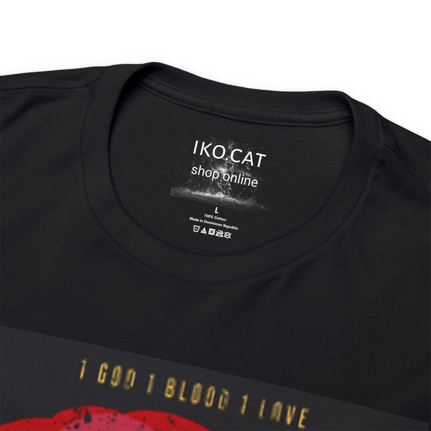 Unisex Black and Red Lion Cotton T-shirt