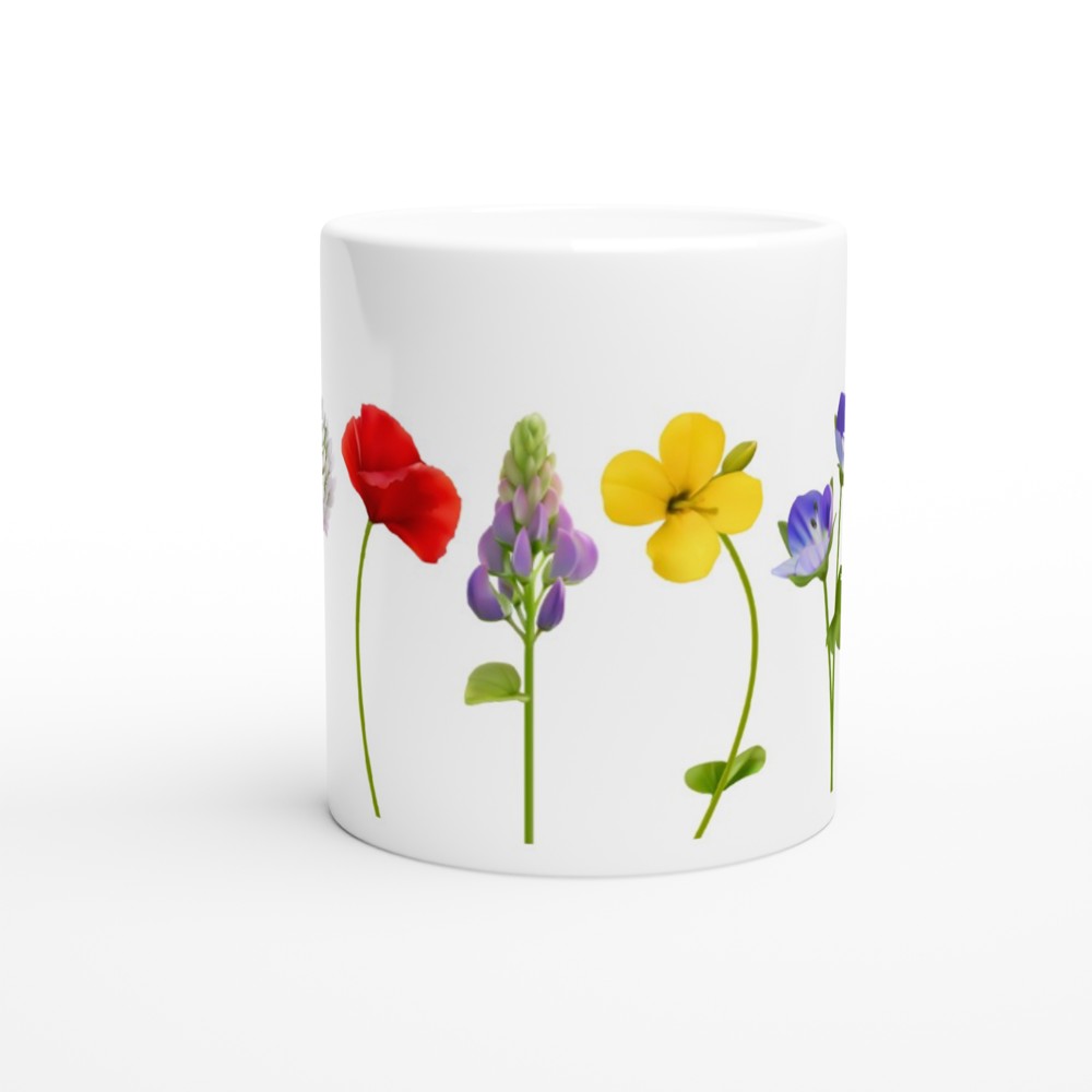 Flower White Mug, My Moms Garden Flowers, Unique Birthday/Funny Gift