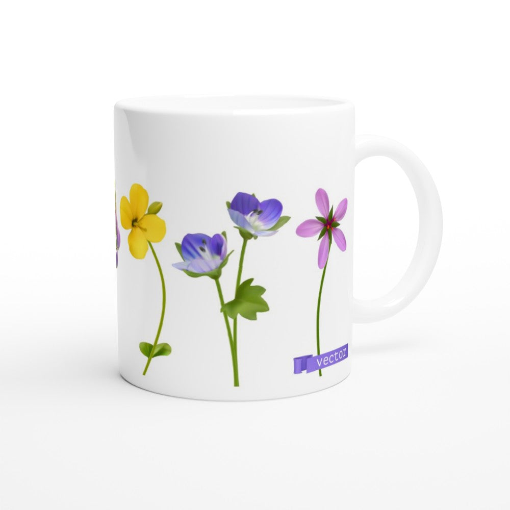 Flower White Mug, My Moms Garden Flowers, Unique Birthday/Funny Gift