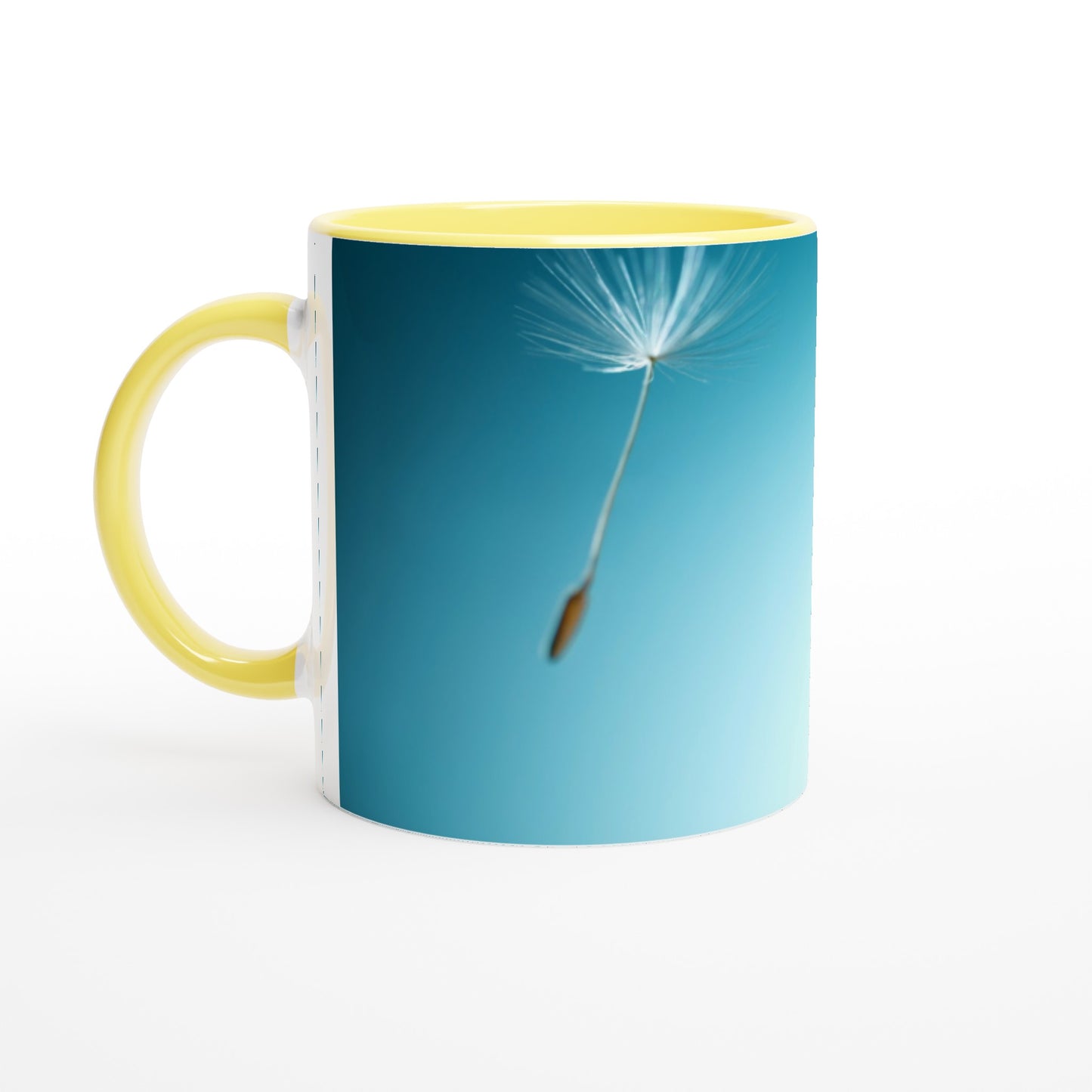 Mug with Yellow Color Inside. dandelion Print, Funny Gift, Anniversary Gift