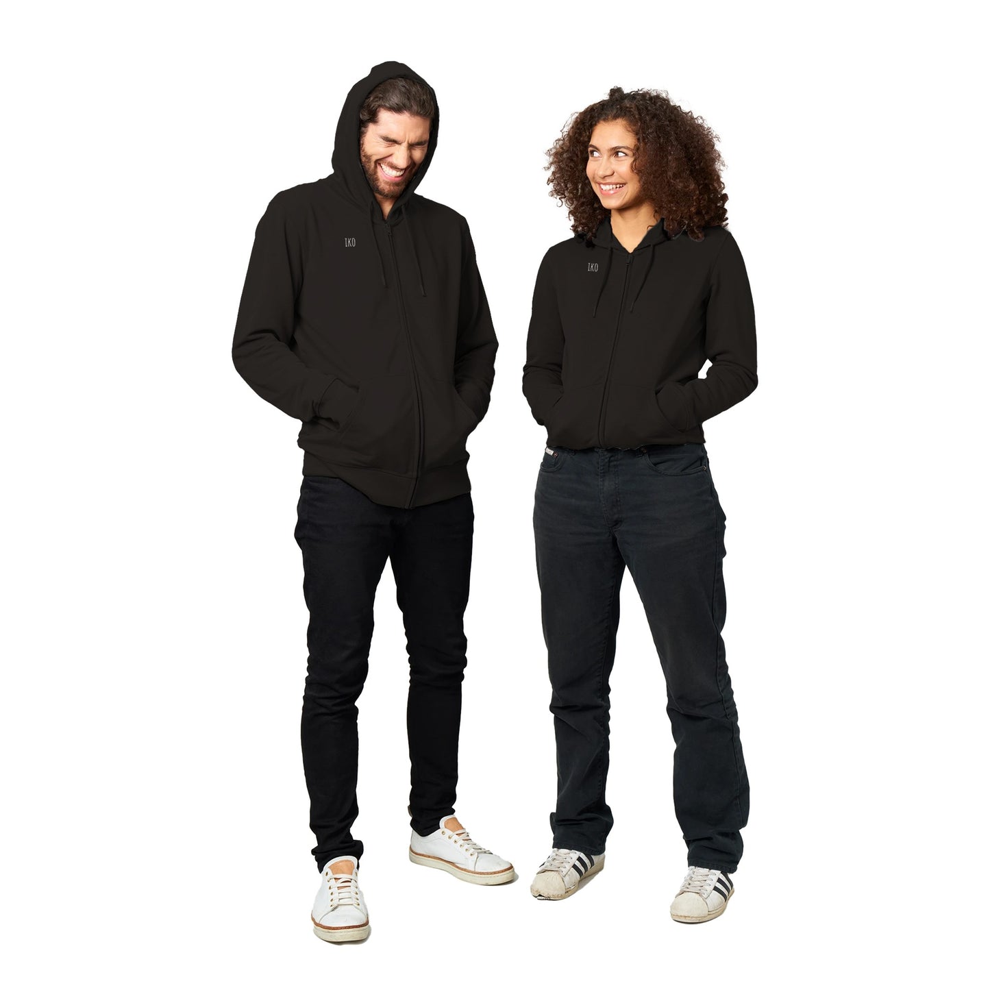 Unisex Zip Black Hoodie