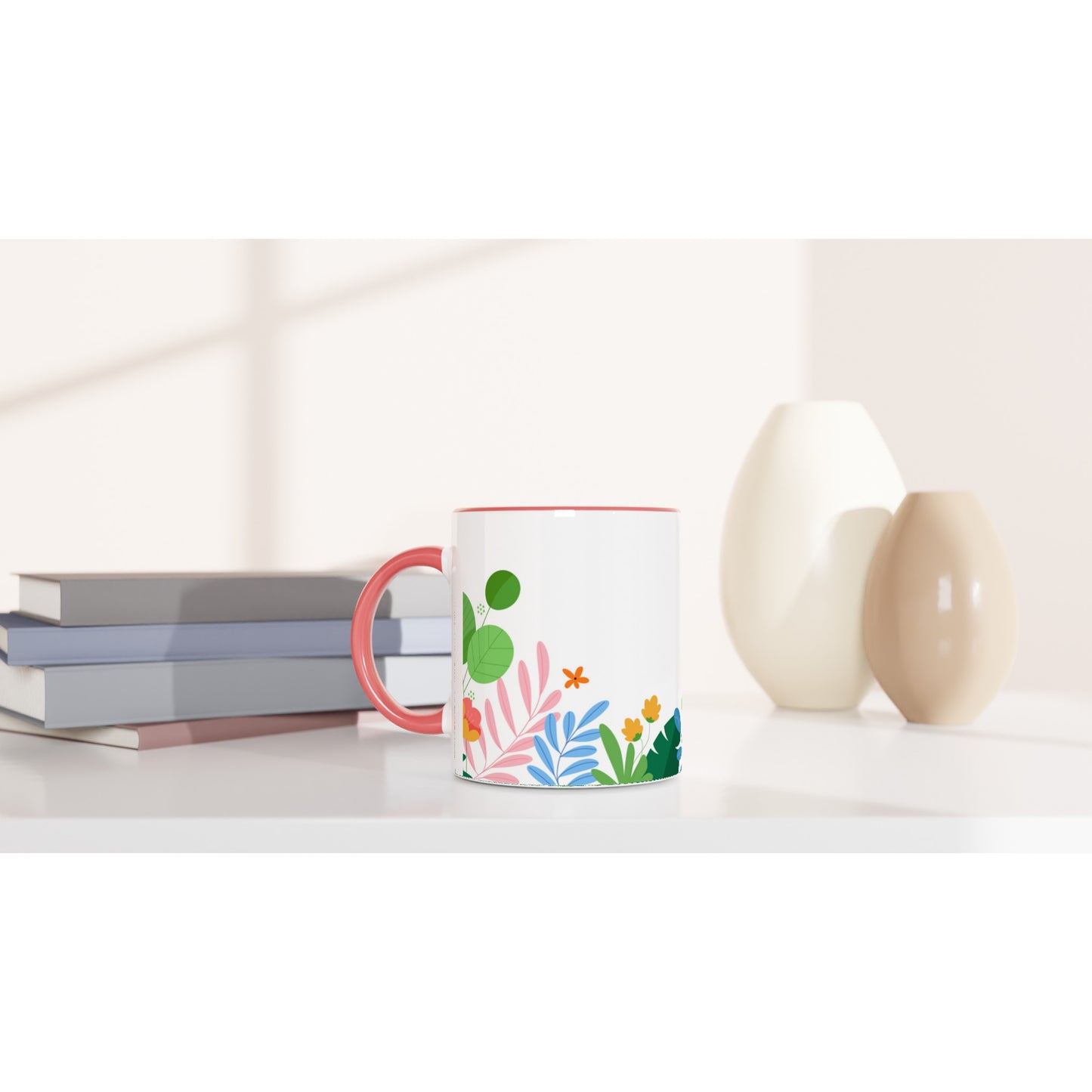 Mug with Pink/Black Color Inside. Funny Gift - iko.cat