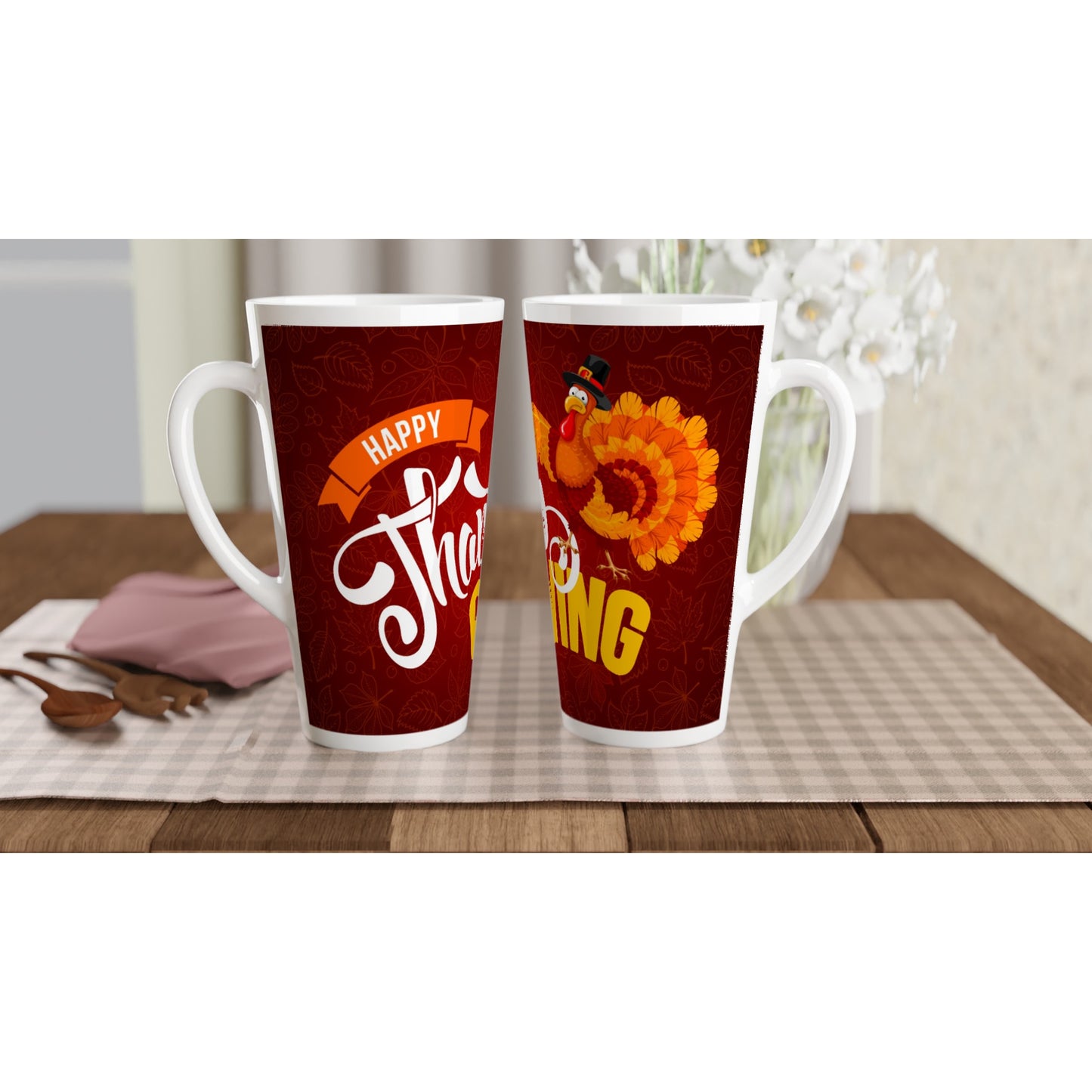 17 oz Happy Thanksgiving Mug, Latte Funny Mug - iko.cat