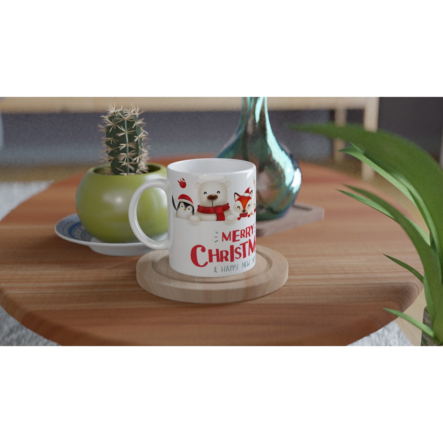 Merry Christmas Mug, Animal Printed Mug, Funny Gift
