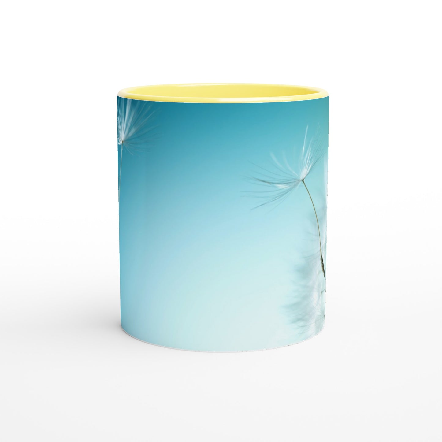 Mug with Yellow Color Inside. dandelion Print, Funny Gift, Anniversary Gift