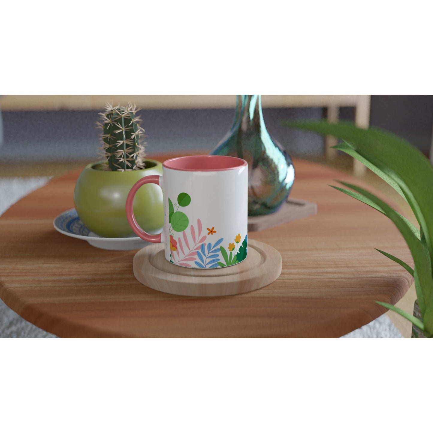 Mug with Pink/Black Color Inside. Funny Gift - iko.cat