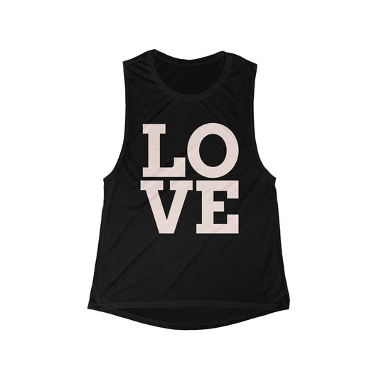LOVE Women's Tank Tops. Women's Flowy Scoop Muscle Tank