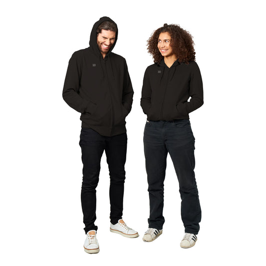 Unisex Zip Black Hoodie