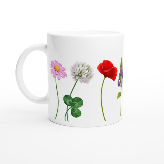 Flower White Mug, My Moms Garden Flowers, Unique Birthday/Funny Gift